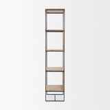 Morris Beige Wood W/Black Metal Frame 4-Tier Shelving Unit by Mercana at Eve Furniture