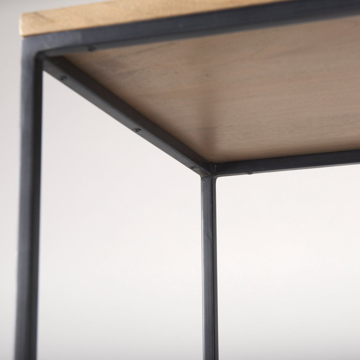 Morris Beige Wood W/Black Metal Frame 4-Tier Shelving Unit by Mercana at Eve Furniture
