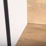 Morris Beige Wood W/Black Metal Frame 4-Tier Shelving Unit by Mercana at Eve Furniture