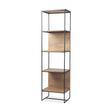 Morris Beige Wood W/Black Metal Frame 4-Tier Shelving Unit by Mercana at Eve Furniture