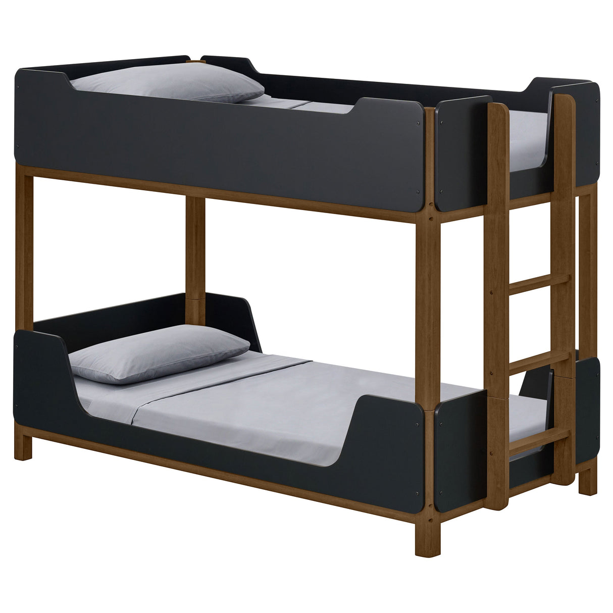 Morris Black/Walnut Twin Over Twin Wood Bunk Bed by Coaster at Eve Furniture