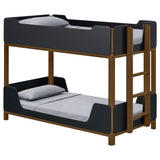 Morris Black/Walnut Twin Over Twin Wood Bunk Bed by Coaster at Eve Furniture