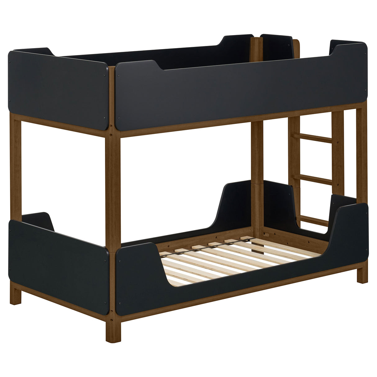 Morris Black/Walnut Twin Over Twin Wood Bunk Bed by Coaster at Eve Furniture