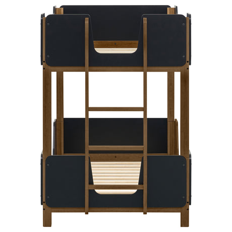 Morris Black/Walnut Twin Over Twin Wood Bunk Bed by Coaster at Eve Furniture