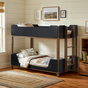 Morris Black/Walnut Twin Over Twin Wood Bunk Bed by Coaster at Eve Furniture