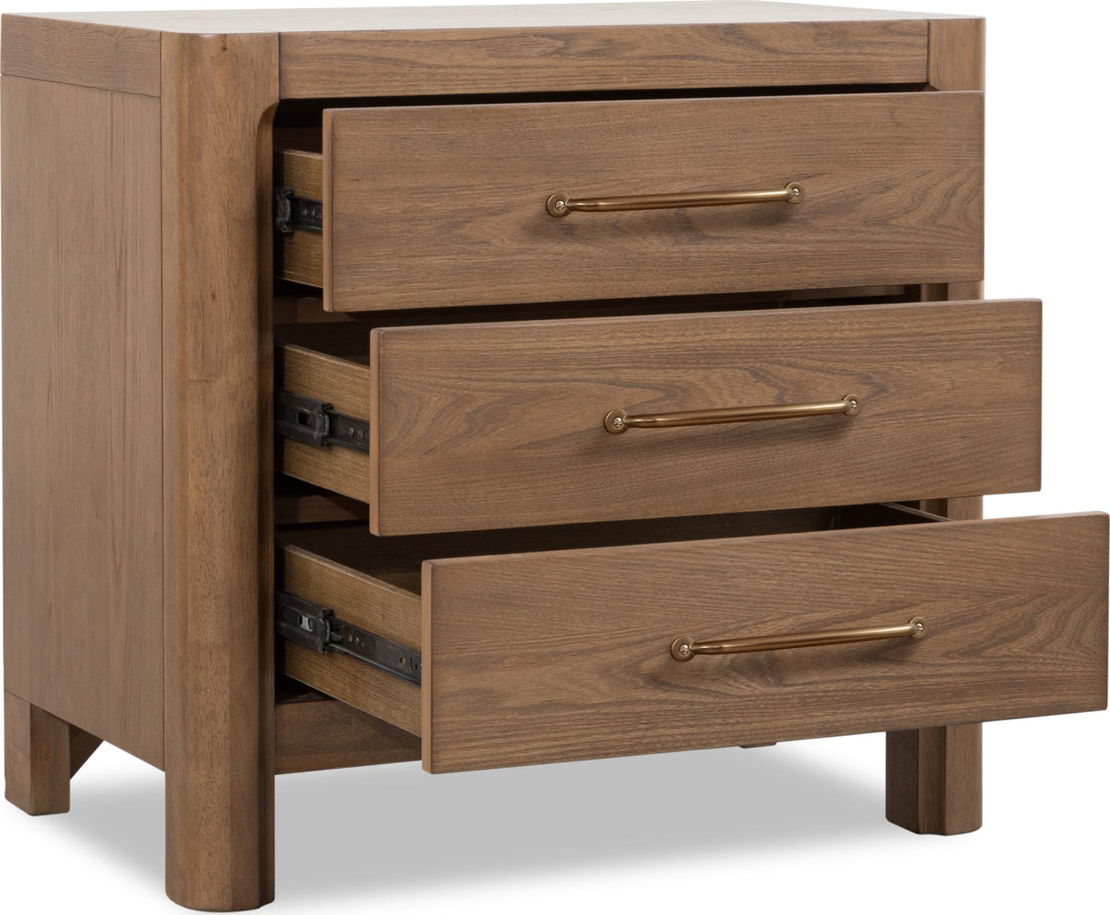 Morris Claystone 3-Drawer Nightstand by Modus Furniture at Eve Furniture