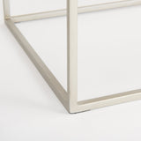 Morris I 63L x 15W x 31H Brown Wood w/ Silver Metal Frame 2 Drawer Console Table by Mercana at Eve Furniture