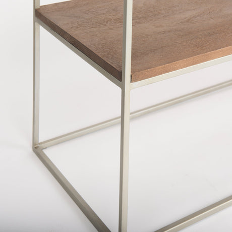 Morris I Brown Wood w/ Silver Metal Frame 2 Drawer Console Table by Mercana at Eve Furniture