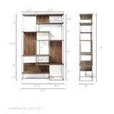 Morris III Brown Wood and Silver Metal Frame 6 Shelf Shelving Unit by Mercana at Eve Furniture