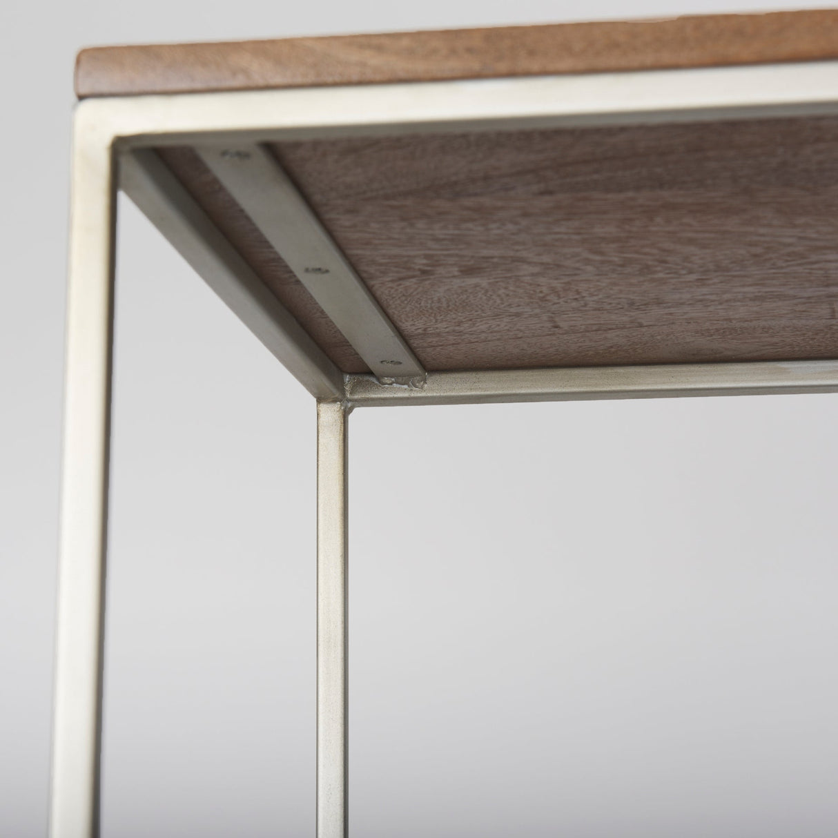 Morris III Brown Wood and Silver Metal Frame 6 Shelf Shelving Unit by Mercana at Eve Furniture