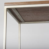 Morris III Brown Wood and Silver Metal Frame 6 Shelf Shelving Unit by Mercana at Eve Furniture