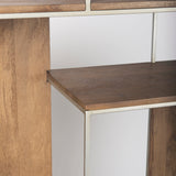 Morris III Brown Wood and Silver Metal Frame 6 Shelf Shelving Unit by Mercana at Eve Furniture