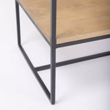 Morris Light Brown Wood w/ Black Metal Frame 6-Tier Shelving Unit by Mercana at Eve Furniture