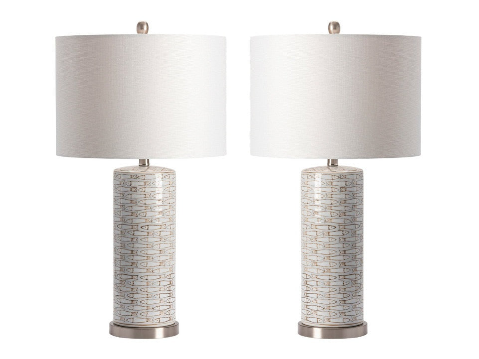 Morrison White Table Lamp (Set of 2) by Crestview at Eve Furniture