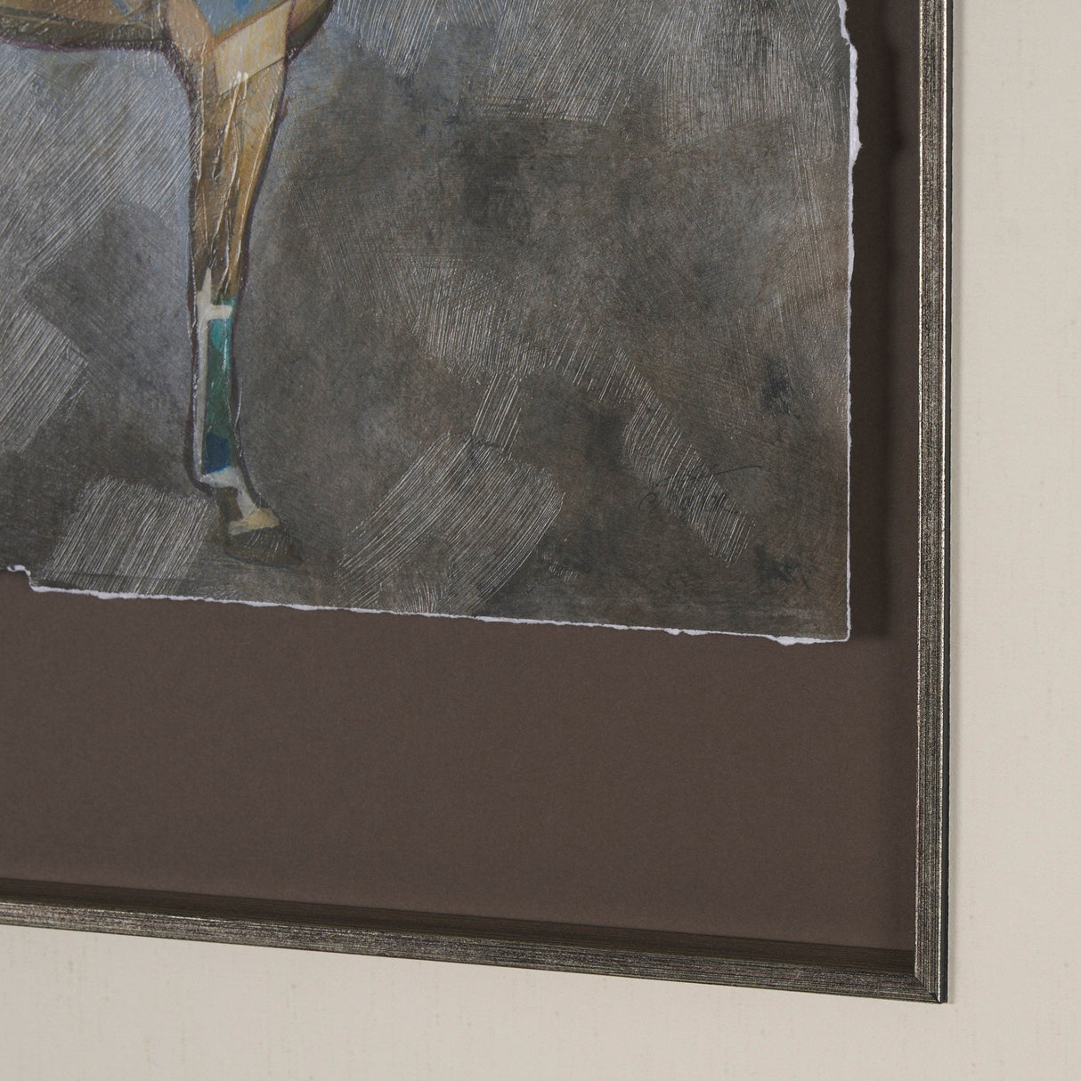 Mosaic Horse II by Mercana Studio a Hand Embellished Framed Art Print Matted under Glass by Mercana at Eve Furniture