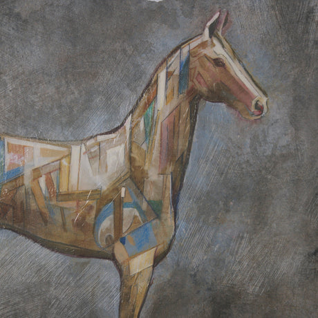 Mosaic Horse II by Mercana Studio a Hand Embellished Framed Art Print Matted under Glass by Mercana at Eve Furniture