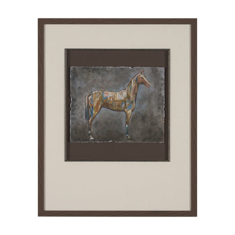Mosaic Horse II by Mercana Studio a Hand Embellished Framed Art Print Matted under Glass by Mercana at Eve Furniture