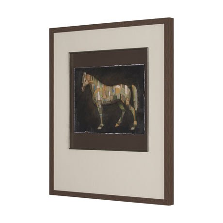 Mosaic Horse III by Mercana Studio a Hand Embellished Framed Art Print Matted under Glass by Mercana at Eve Furniture