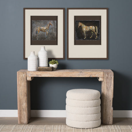 Mosaic Horse III by Mercana Studio a Hand Embellished Framed Art Print Matted under Glass by Mercana at Eve Furniture