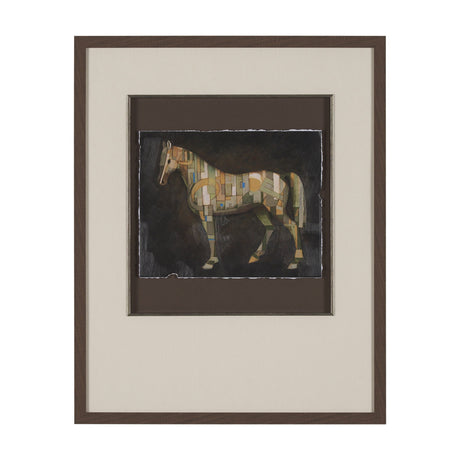 Mosaic Horse III by Mercana Studio a Hand Embellished Framed Art Print Matted under Glass by Mercana at Eve Furniture