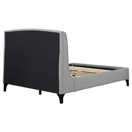 Mosby Light Gray Upholstered Curved Headboard Eastern King Platform Bed by Coaster at Eve Furniture