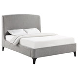 Mosby Light Grey Upholstered Curved Headboard Queen Platform Bed by Coaster at Eve Furniture