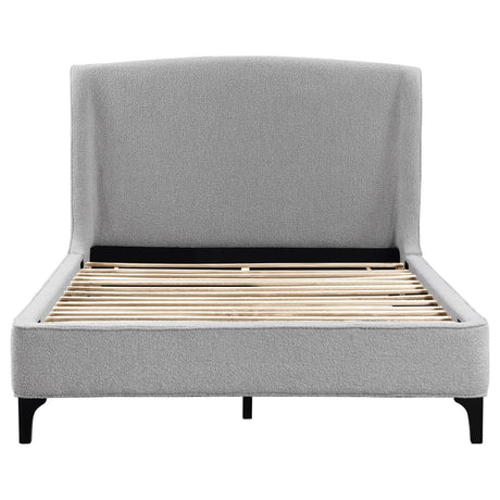 Mosby Light Grey Upholstered Curved Headboard Queen Platform Bed by Coaster at Eve Furniture
