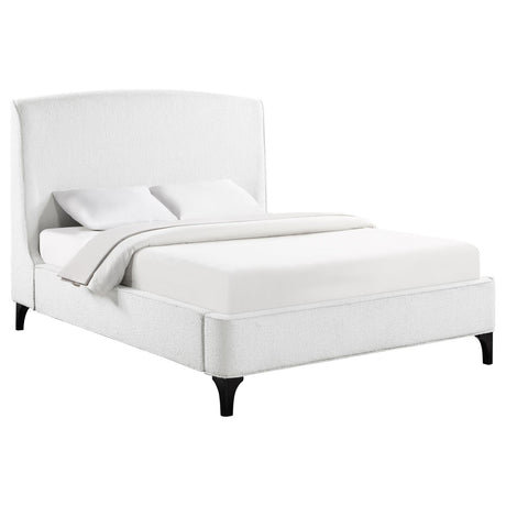 Mosby Upholstered Curved Headboard Eastern King Platform Bed White