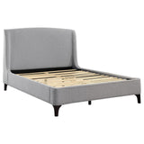 Mosby Upholstered Curved Headboard Queen Platform Bed Light Grey