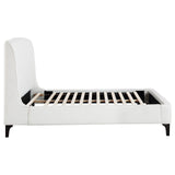 Mosby White Upholstered Curved Headboard Eastern King Platform Bed by Coaster at Eve Furniture