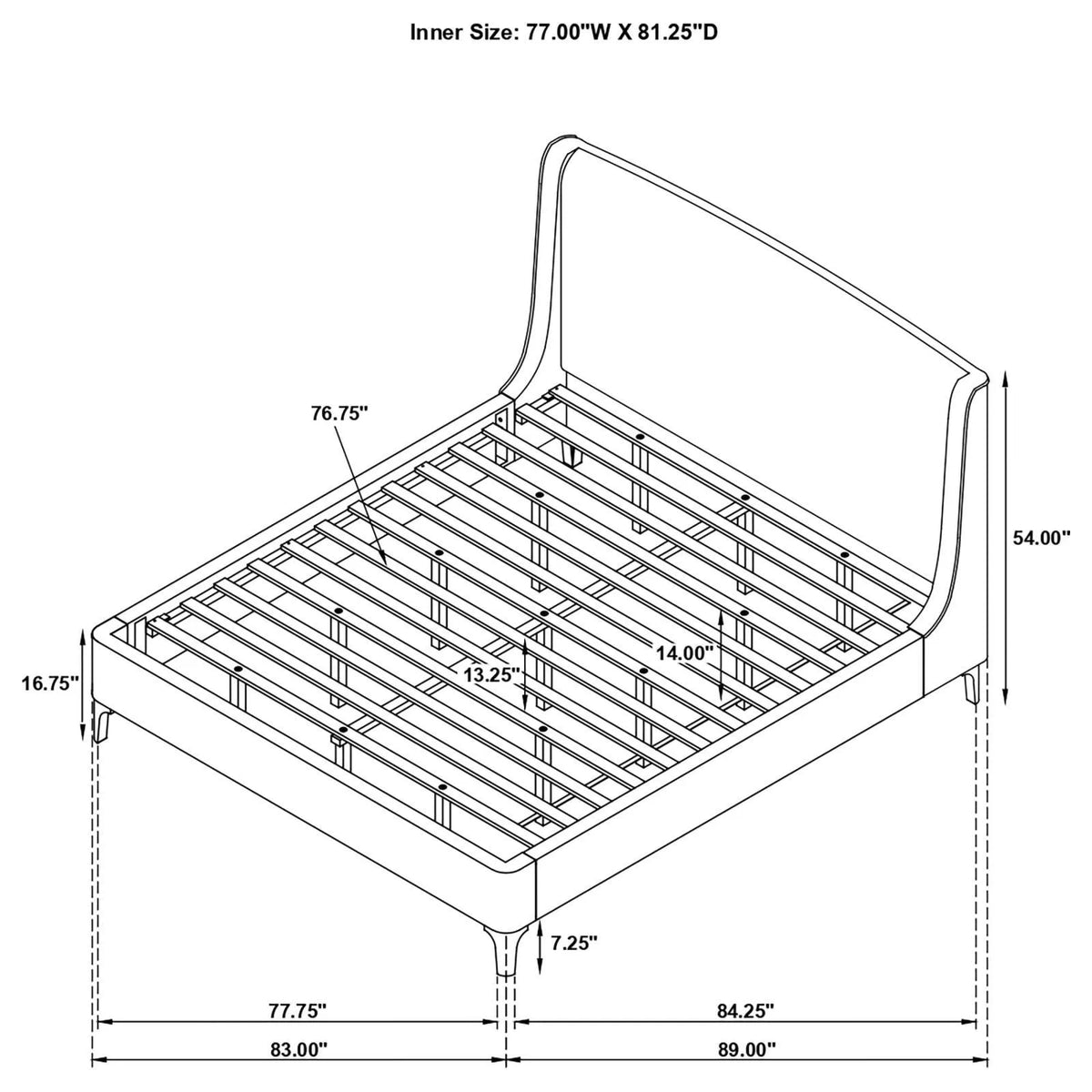 Mosby White Upholstered Curved Headboard Eastern King Platform Bed by Coaster at Eve Furniture