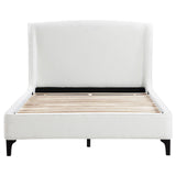 Mosby White Upholstered Curved Headboard Eastern King Platform Bed by Coaster at Eve Furniture