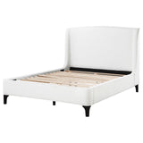 Mosby White Upholstered Curved Headboard Eastern King Platform Bed by Coaster at Eve Furniture