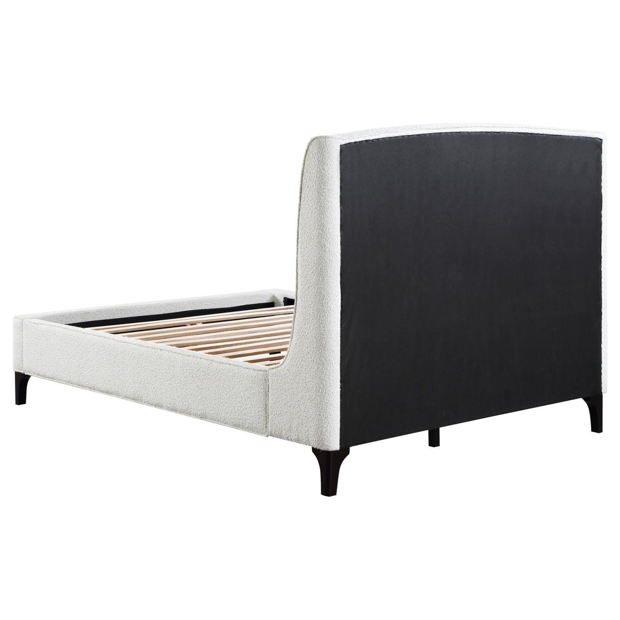 Mosby White Upholstered Curved Headboard Eastern King Platform Bed by Coaster at Eve Furniture