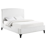 Mosby White Upholstered Curved Headboard Queen Platform Bed by Coaster at Eve Furniture