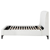 Mosby White Upholstered Curved Headboard Queen Platform Bed by Coaster at Eve Furniture