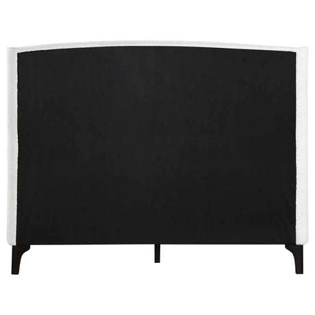 Mosby White Upholstered Curved Headboard Queen Platform Bed by Coaster at Eve Furniture
