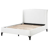Mosby White Upholstered Curved Headboard Queen Platform Bed by Coaster at Eve Furniture