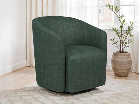 Mossbrook Green Upholstered Swivel Accent Chair by Coaster at Eve Furniture