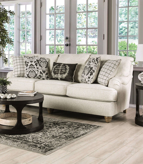 Mossley Ivory Sofa & Loveseat by Furniture of America at Eve Furniture