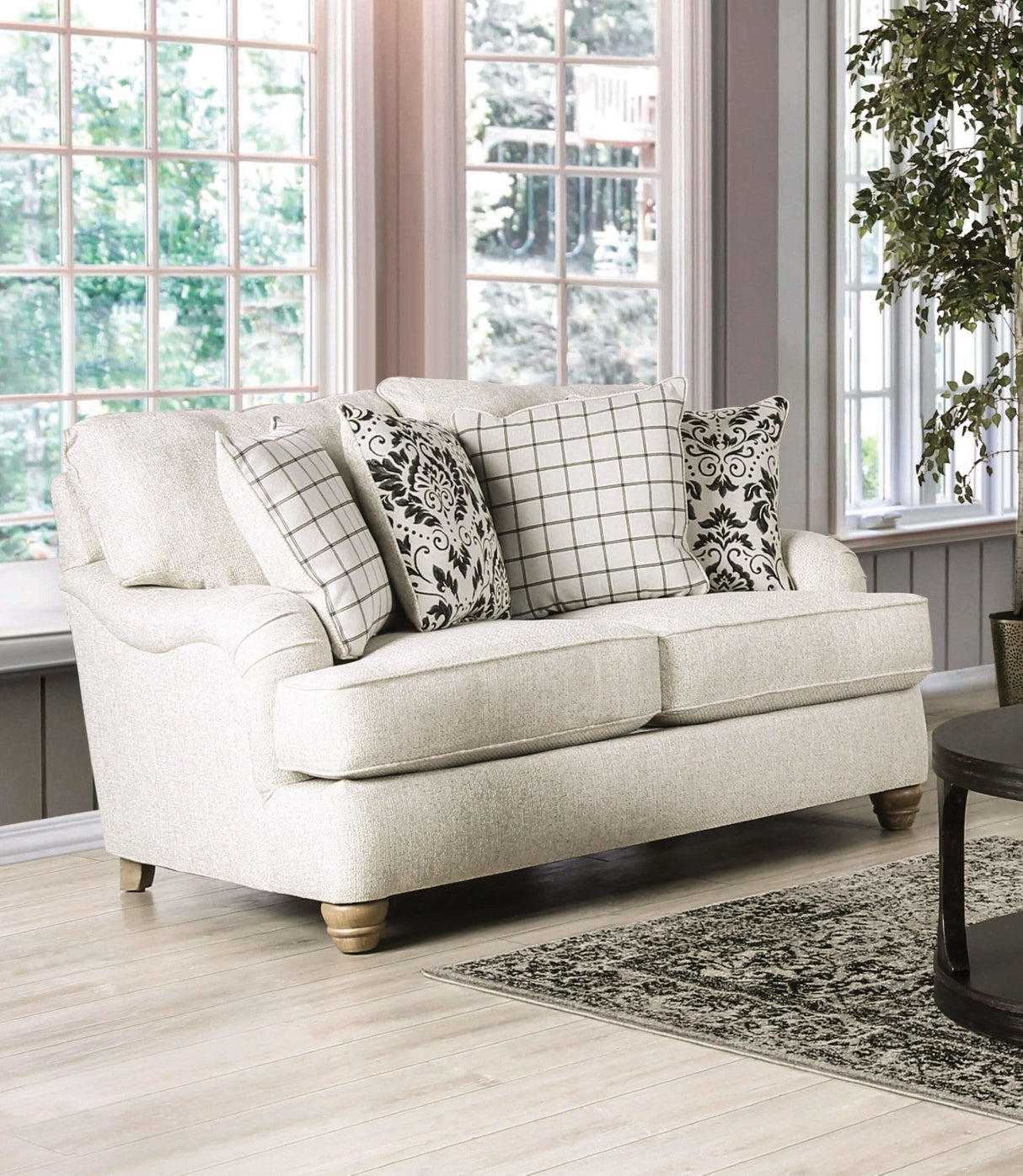 Mossley Ivory Sofa & Loveseat by Furniture of America at Eve Furniture