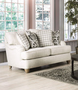 Mossley Ivory Sofa & Loveseat by Furniture of America at Eve Furniture