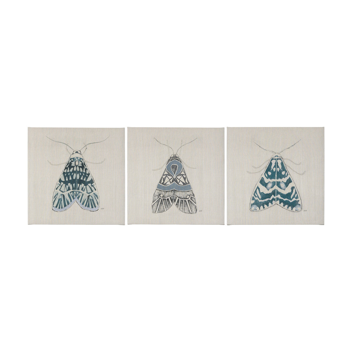 Moth Blue I by Mercana Studio a Hand Embellished Textured Canvas by Mercana at Eve Furniture