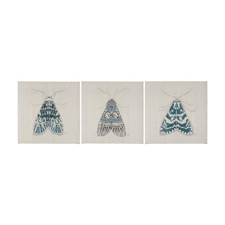Moth Blue I by Mercana Studio a Hand Embellished Textured Canvas by Mercana at Eve Furniture