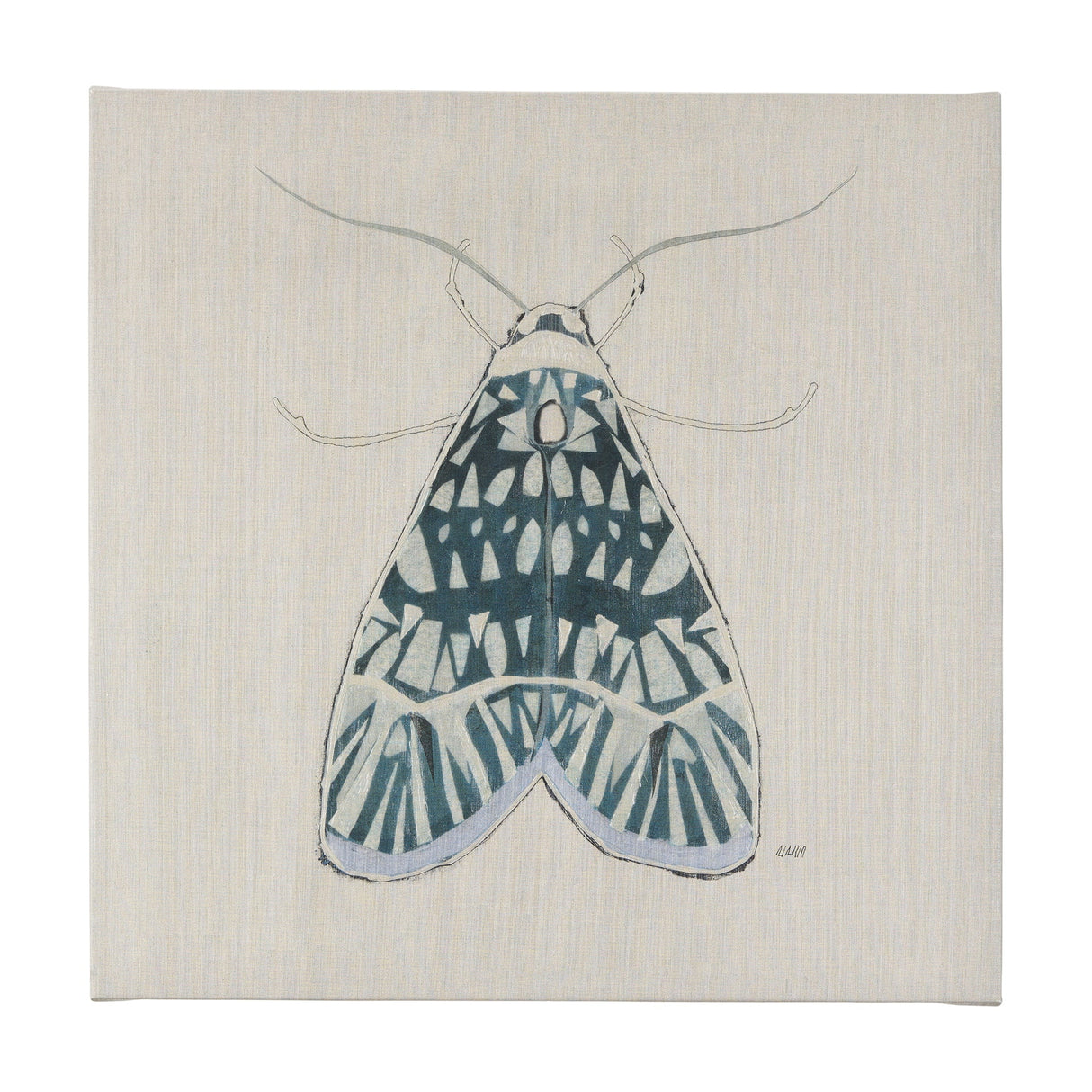 Moth Blue I by Mercana Studio a Hand Embellished Textured Canvas by Mercana at Eve Furniture