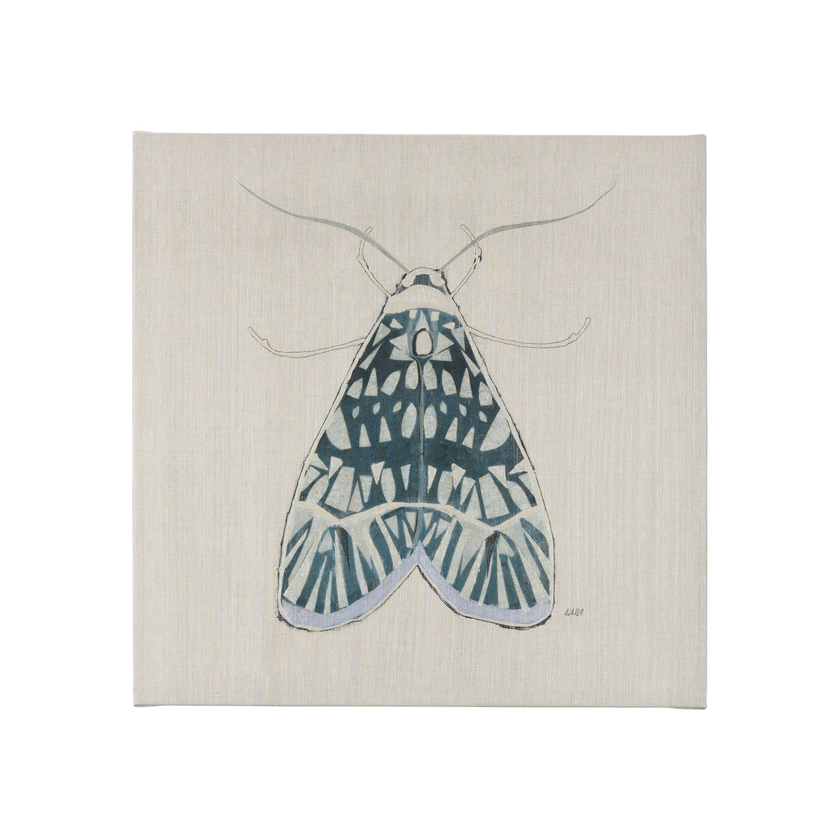 Moth Blue I by Mercana Studio a Hand Embellished Textured Canvas by Mercana at Eve Furniture