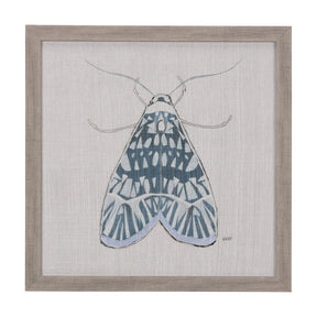 Moth Blue I by Mercana Studio a Hand Embellished Textured Framed Art Print by Mercana at Eve Furniture