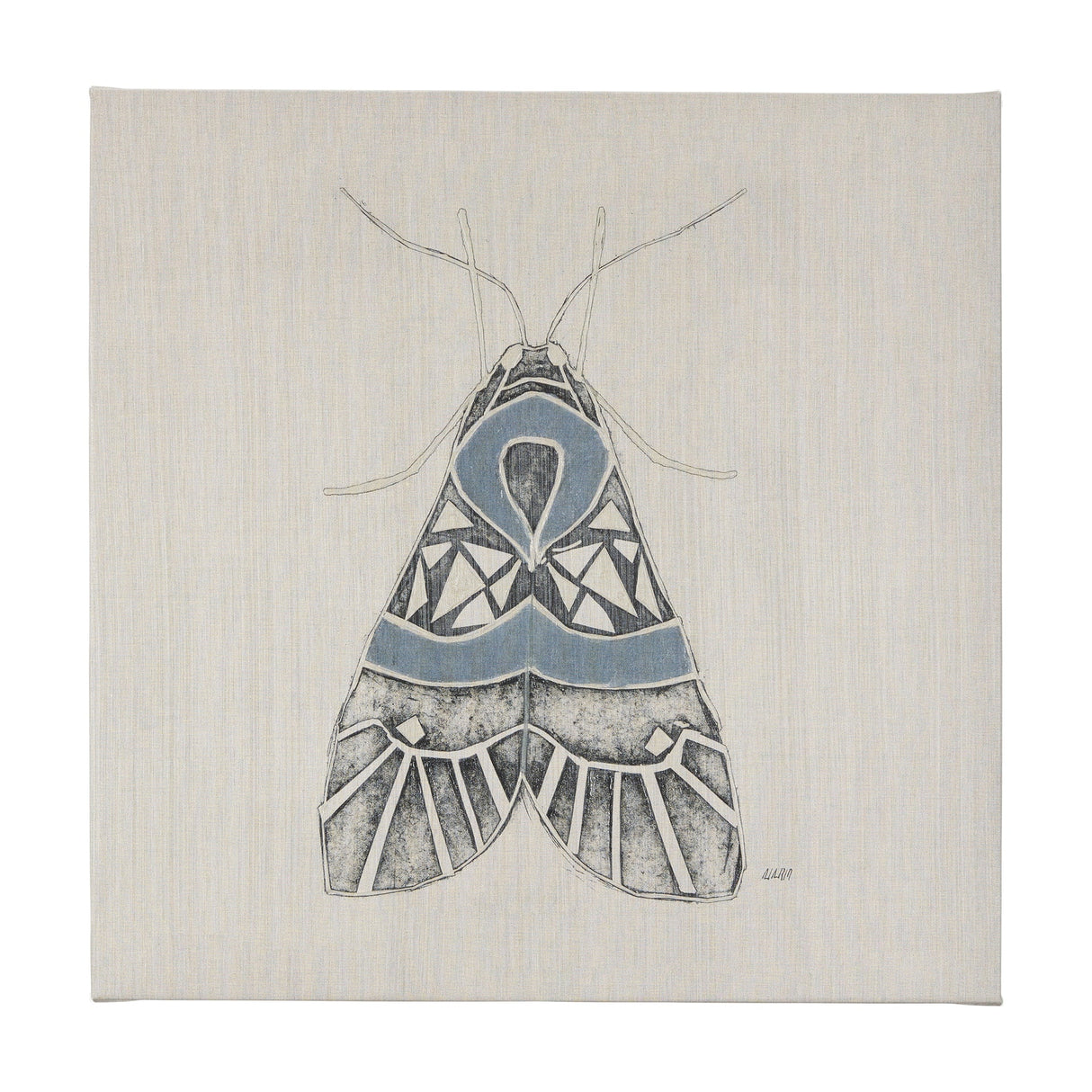 Moth Blue II by Mercana Studio a Hand Embellished Textured Canvas by Mercana at Eve Furniture