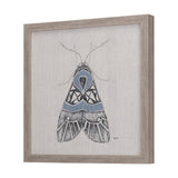 Moth Blue II by Mercana Studio a Hand Embellished Textured Framed Art Print by Mercana at Eve Furniture