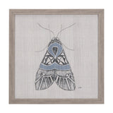 Moth Blue II by Mercana Studio a Hand Embellished Textured Framed Art Print by Mercana at Eve Furniture
